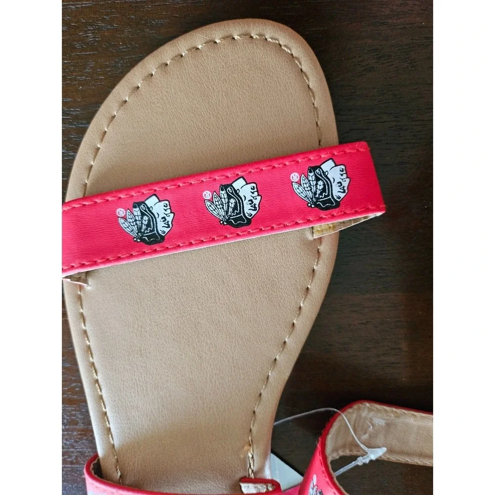Chicago Blackhawks Women's Double-Strap Sandals BY FOCO SZ Medium (7-8)